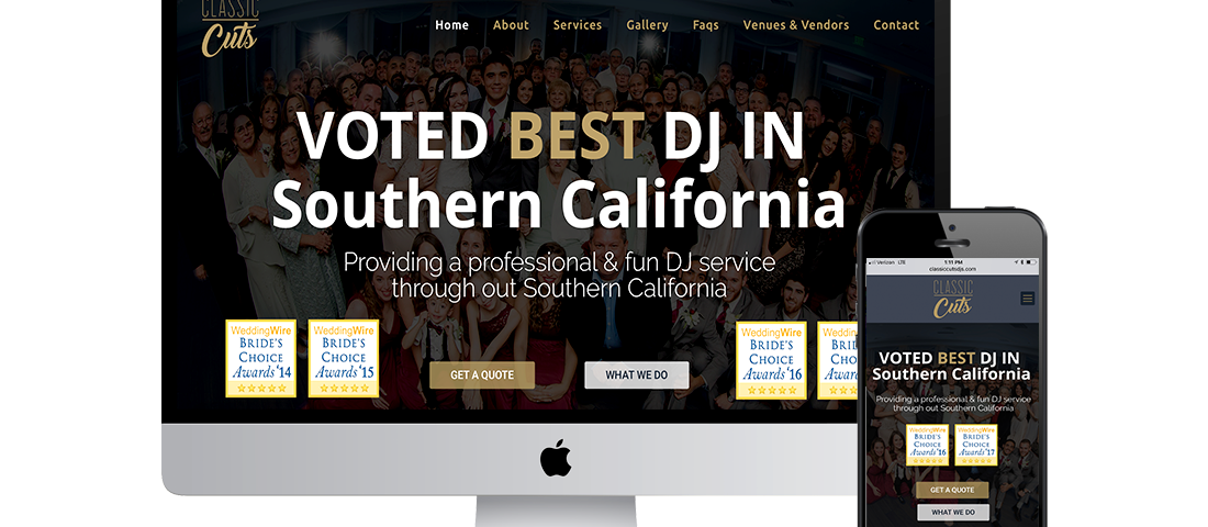 Classic Cuts DJ Web design corona